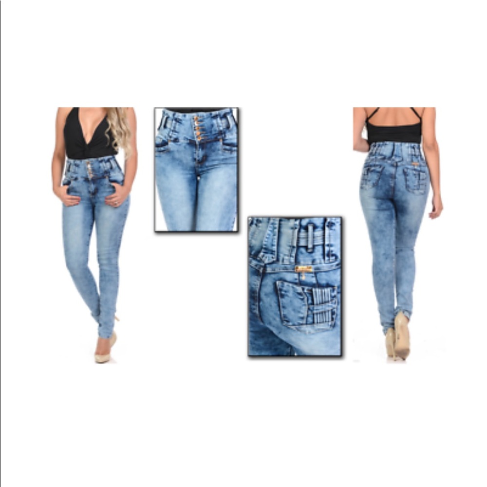Mitzi Michel Butt Lift, blue Skinny Jeans Y1935